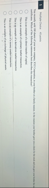 1 Multiple Choice 4 5 points certificates. Which