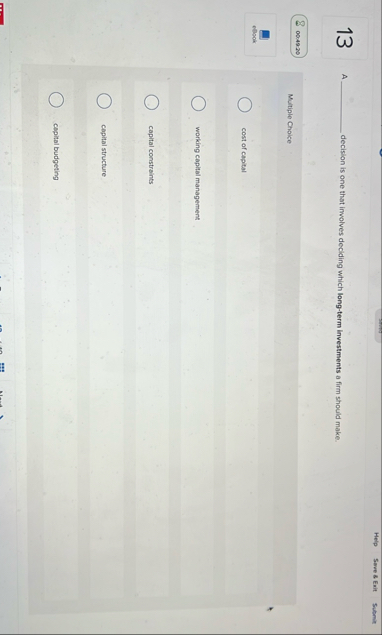 Help Save 8 Exit Submit 1 3 A decision is one