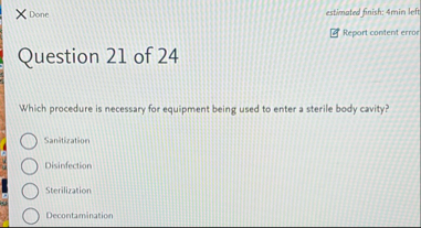 Done estimated finish: 4 min left Report content