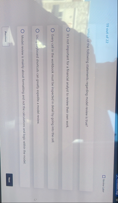 1 9 out of 2 2 Review Later Which of the