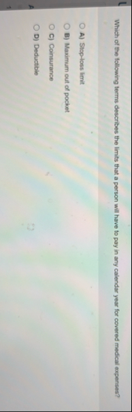 Which of the following terms describes the limits