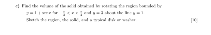 c y = 1 + s e c x for y = 3 y = 1 - 2 and y = 3