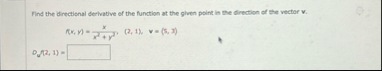Find the directional derlvative of the function