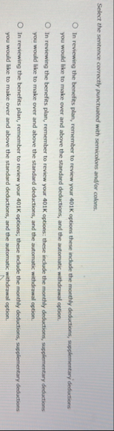 Select the sentence correctly punctuated with