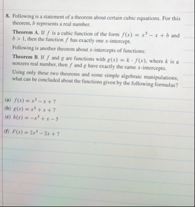 Following is a statement of a theorem about