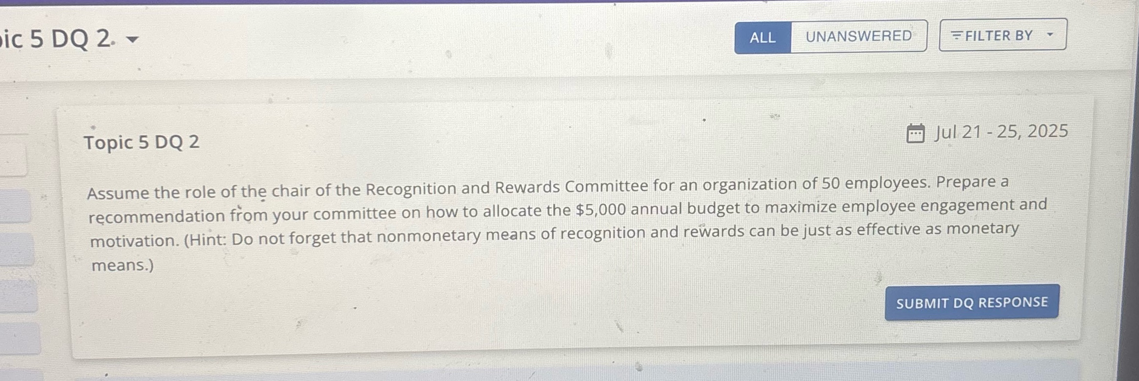 I need help with question ic 5 DQ 2. ALL