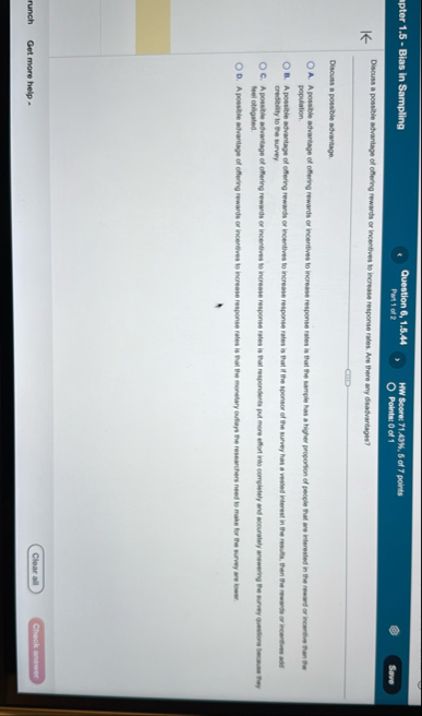 apter 1 . 5 - Bias in Sampling Question 6 , 1 . 5