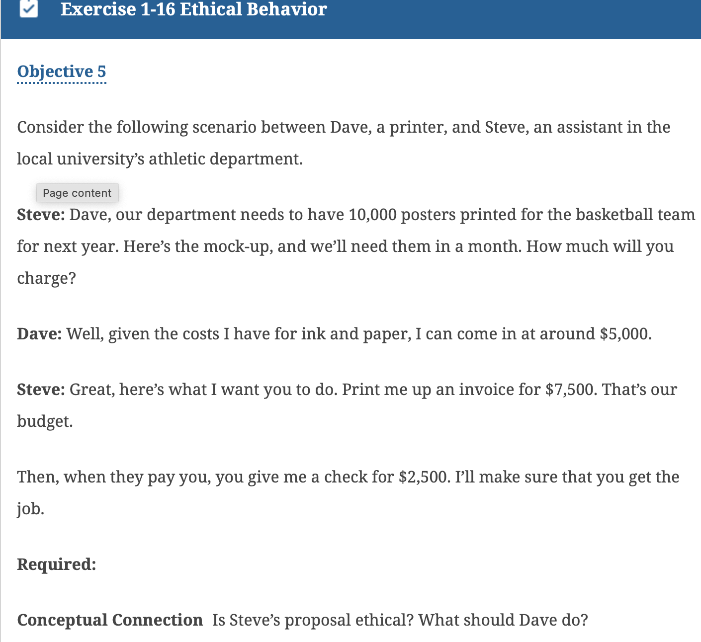 Objective 5 Consider the following scenario