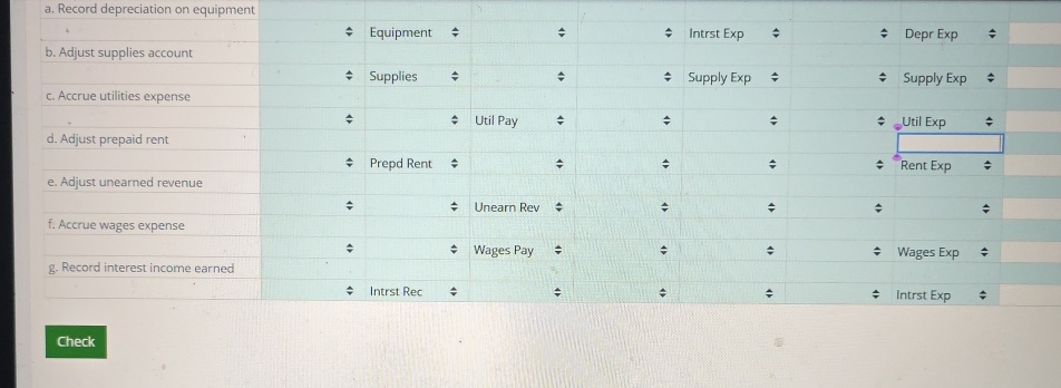 a Record depreciation on equipment \ table [ [ ,