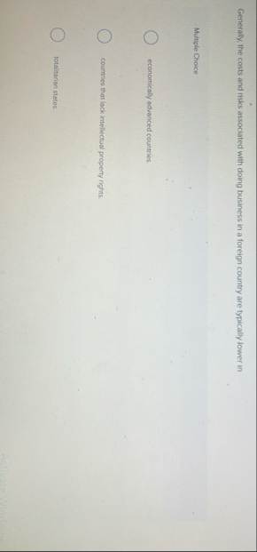 Generally, the costs and risks associated with