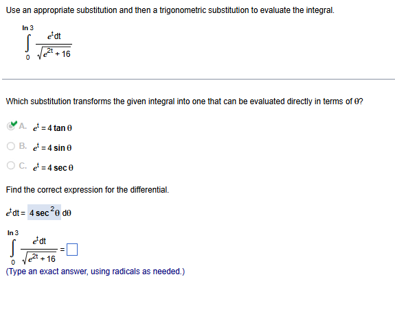 Use a n appropriate substitution and then a