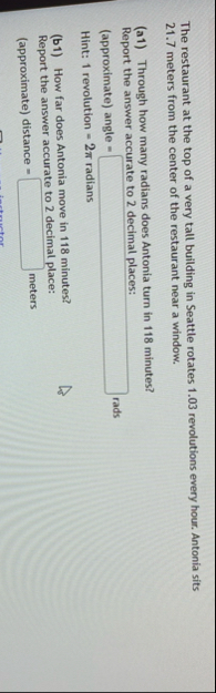 The restaurant at the top of a very tall building