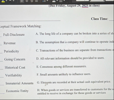 ( Due Friday, August 2 9 , 2 0 2 5 in class )