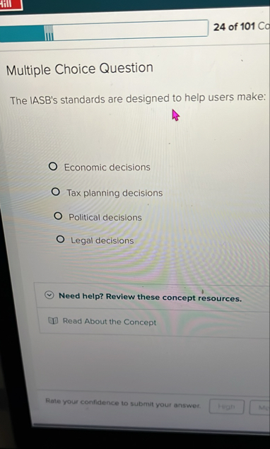 2 4 of 1 0 1 Co Multiple Choice Question The