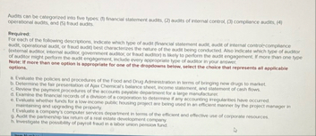 Audia can be categoried inta five yoes: ( 1 )