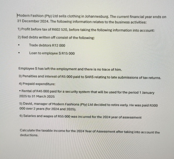 Modern Fashion ( Pty ) Ltd sells clothing in