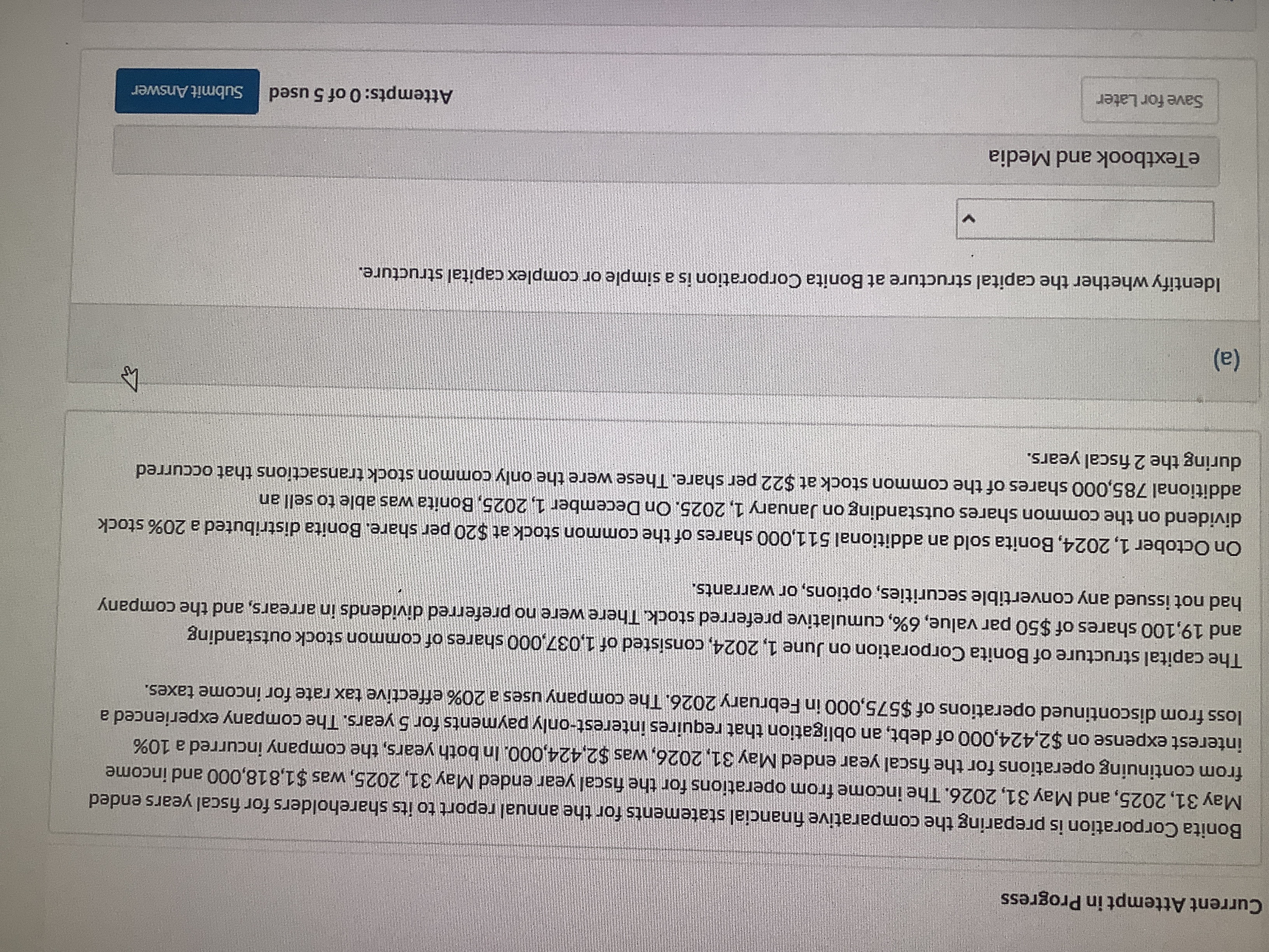 Current Attempt in Progress Bonita Corporation is