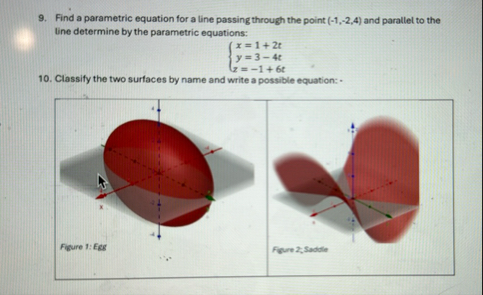 Find a parametric equation for a line passing
