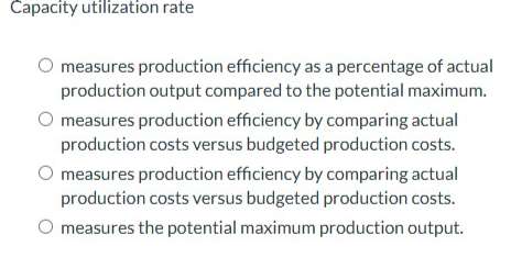 Capacity utilization rate measures production