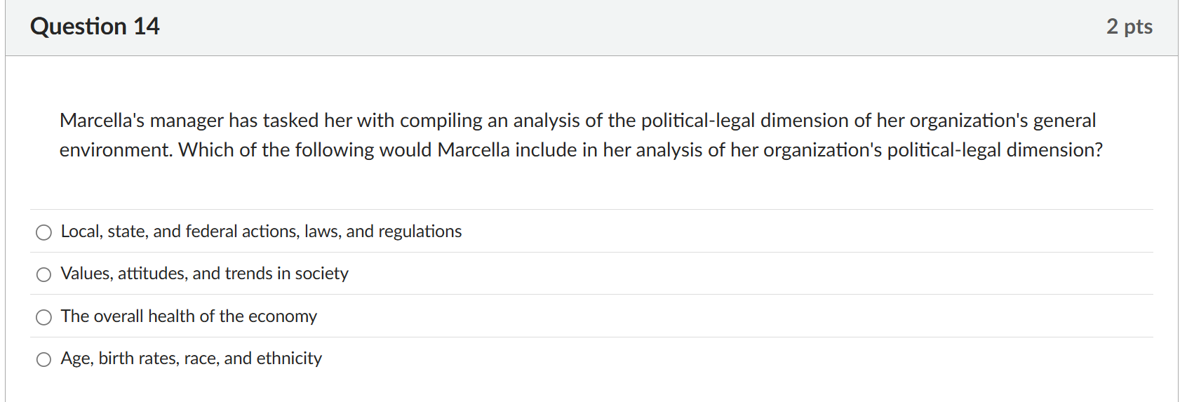 Question 1 4 Marcella's manager has tasked her