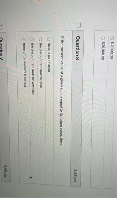 $ 2 , 0 0 0 . 0 0 $ 2 0 , 0 0 0 . 0 0 Question 8