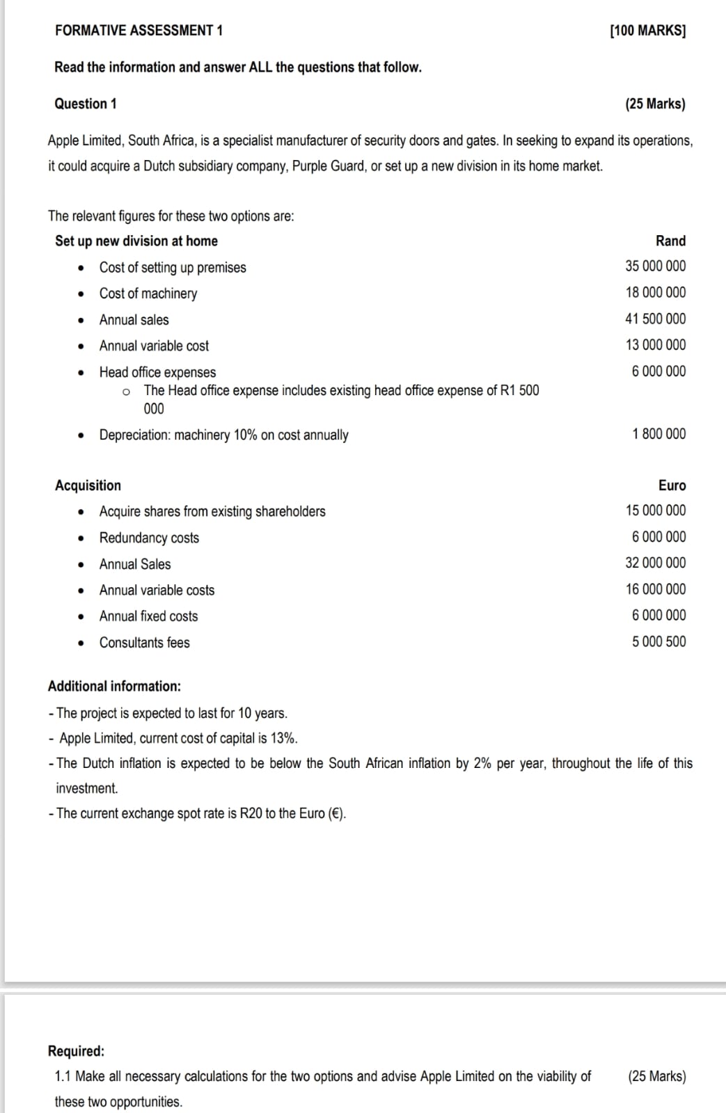 FORMATIVE ASSESSMENT 1 Read the information and