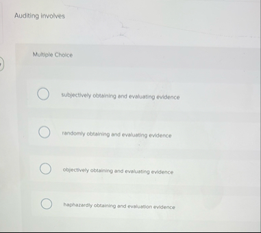 Auditing involves Multiple Cholce subjectively