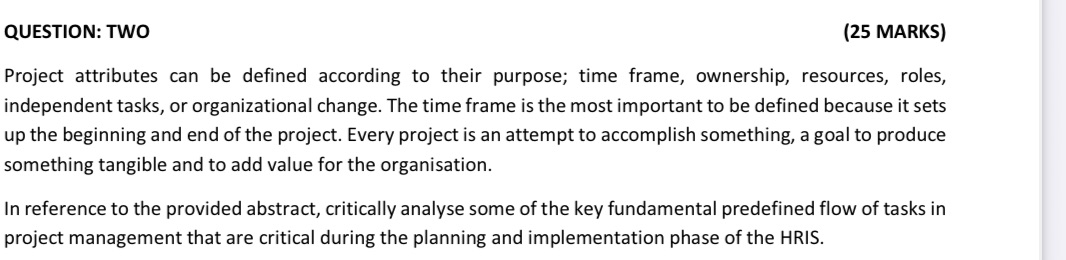 Kindly some references QUESTION: TWO (25 MARKS)