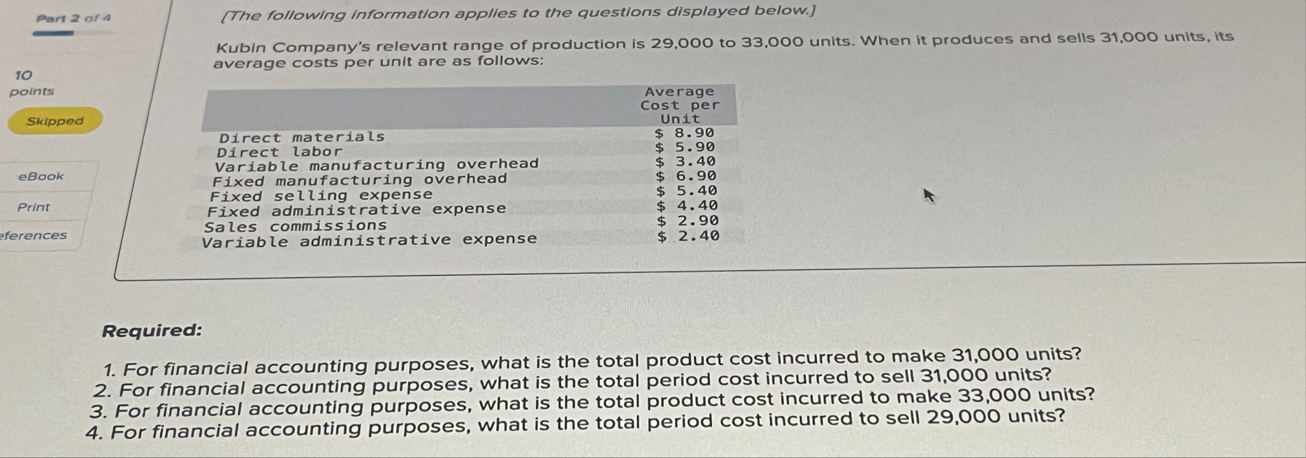 \ table [ [ Part 2 or 4 , [ The following