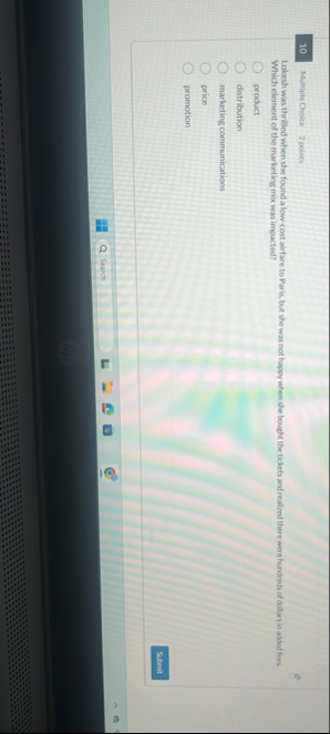 Multiple Choice 2 points Lokesh was thrilled when