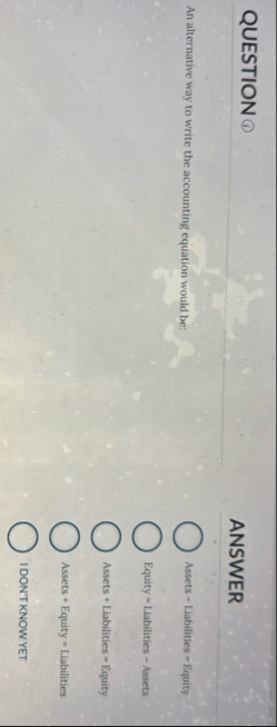 QUESTION ANSWER An alternative way to write the