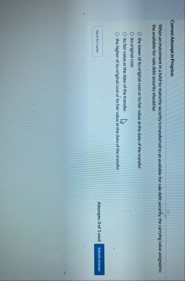 Current Attempt in Progress When an investment in