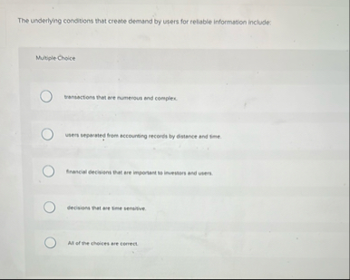 The underlying concitions that create demand by