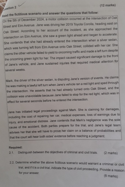 juestion 2 ( 1 2 marks ) Read the fictitious