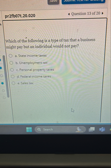 pr 2 fb 0 7 t . 2 0 . 0 2 0 Question 1 3 of 2 0