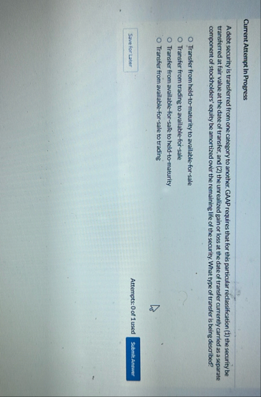 Current Attempt In Progress A debt security is