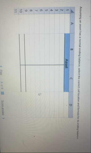 Assuming an asset has a normal ending balance,