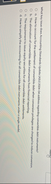 What key issue does Accounting Standards Update (