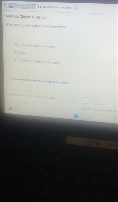| | | | | | i n i 5 of 2 9 Concepts completed ( i