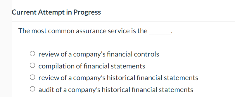 Current Attempt in Progress The most common