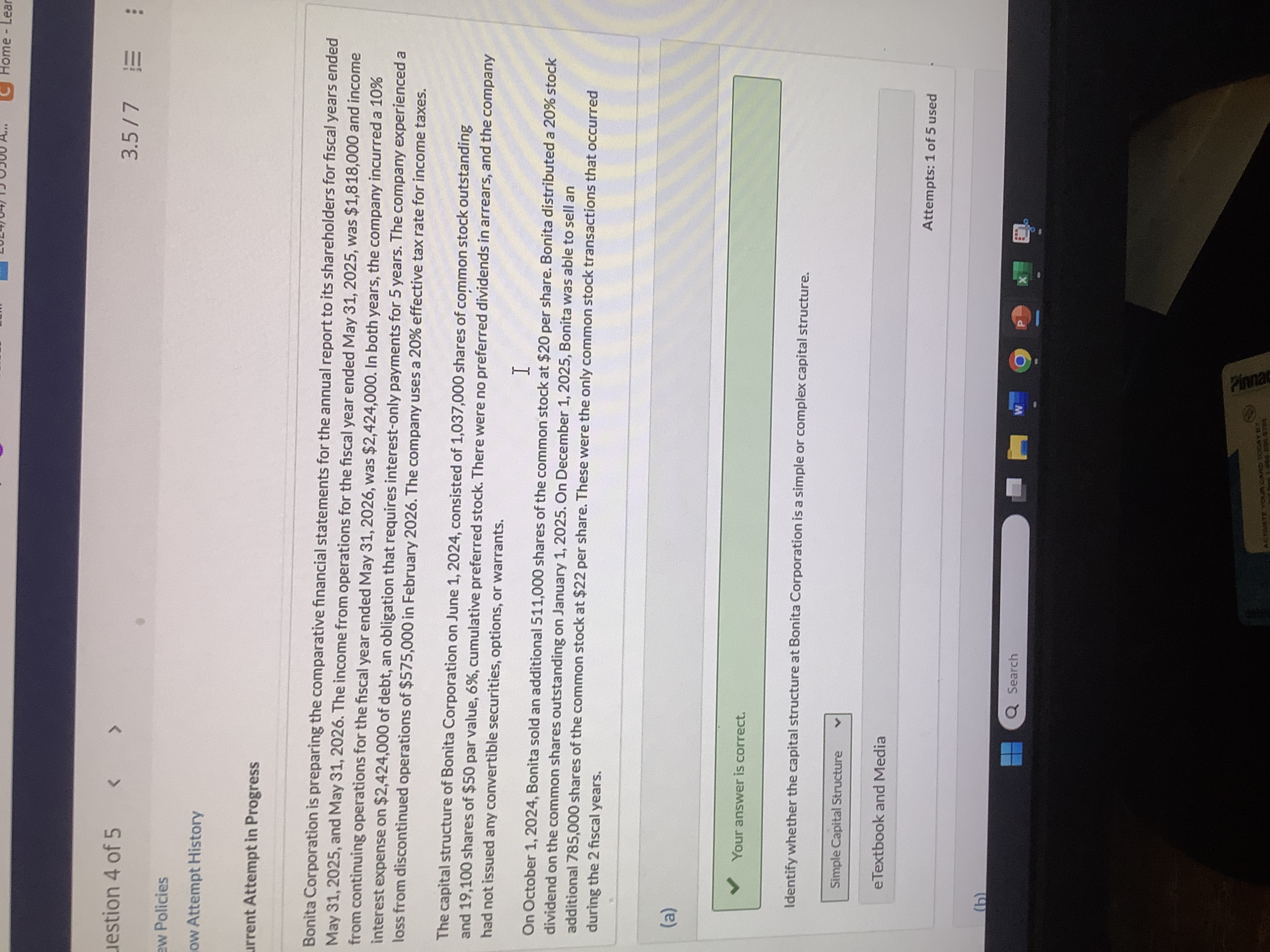 urrent Attempt in Progress Bonita Corporation is