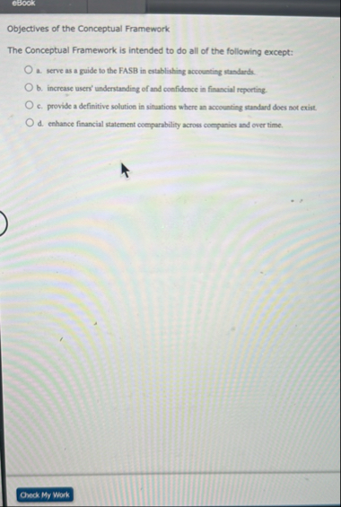 CBOCK Objectives of the Conceptual Framework The