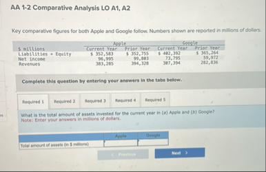 AA 1 - 2 Comparative Analysis LO A 1 , A 2 Key