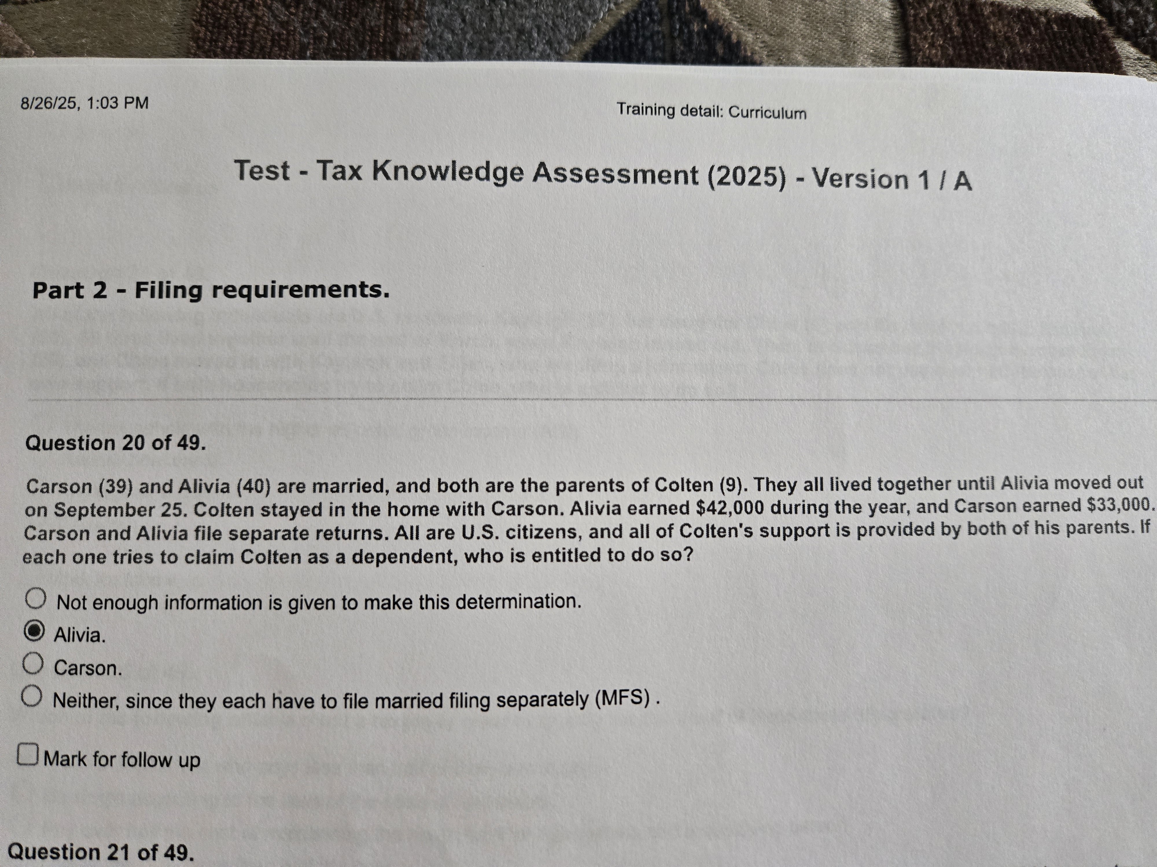 8 / 2 6 / 2 5 , 1 : 0 3 PM Training detail: