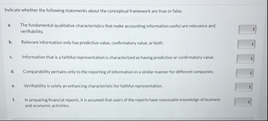 Indicate whether the following statements about