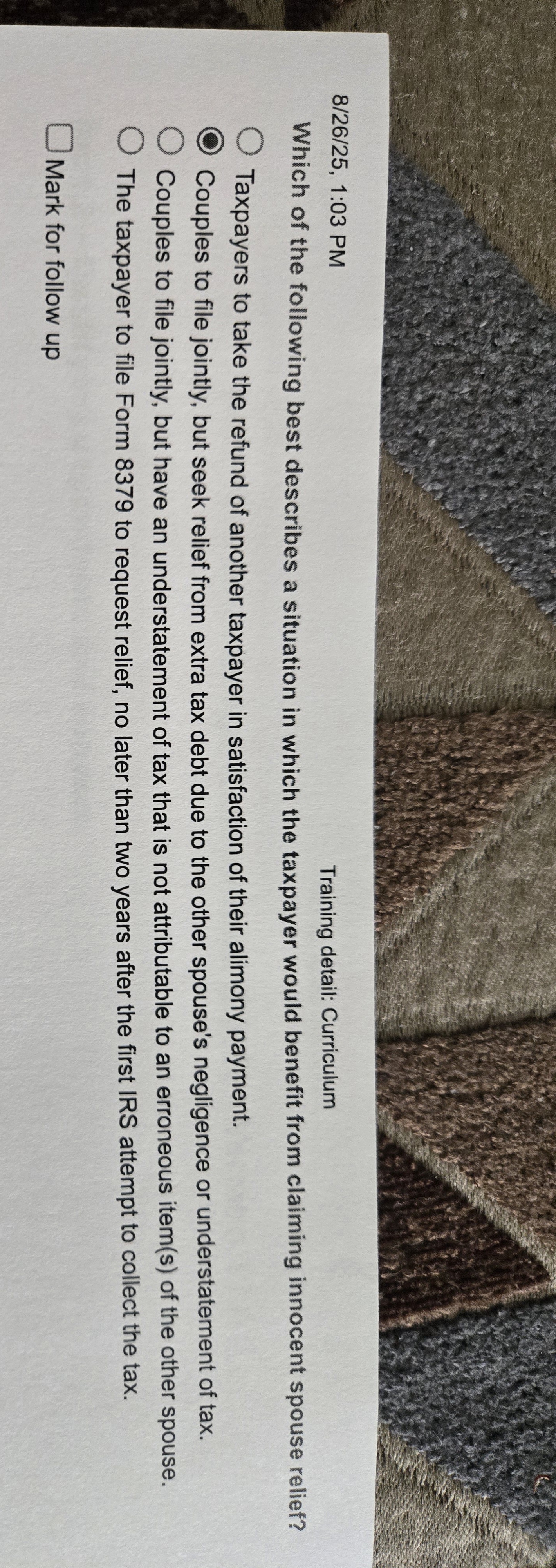 8 / 2 6 / 2 5 , 1 : 0 3 PM Training detail: