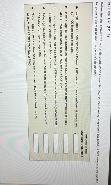 Problem 3 - 2 6 ( LO . 2 ) Determine the amount