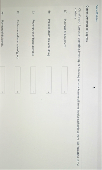 View Policies Current Attempt in Progress
