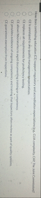 How does continuing education ( CE ) support