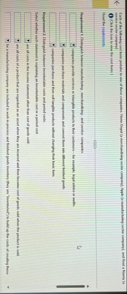 Each of the following cost bern pertains to ore